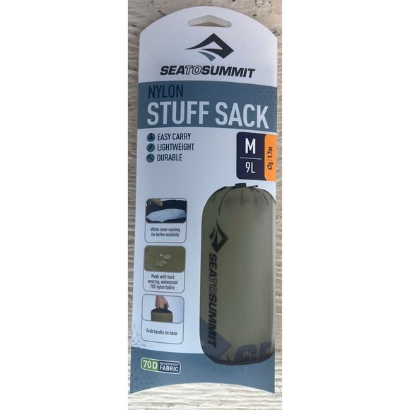 Sea to Summit Nylon Stuff Sack Medium 9L Green – Lightweight & Durable - Picture 1 of 2